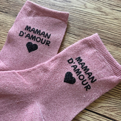 Chaussettes à paillettes Maman d’Amour