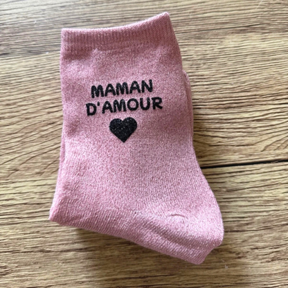 Chaussettes à paillettes Maman d’Amour
